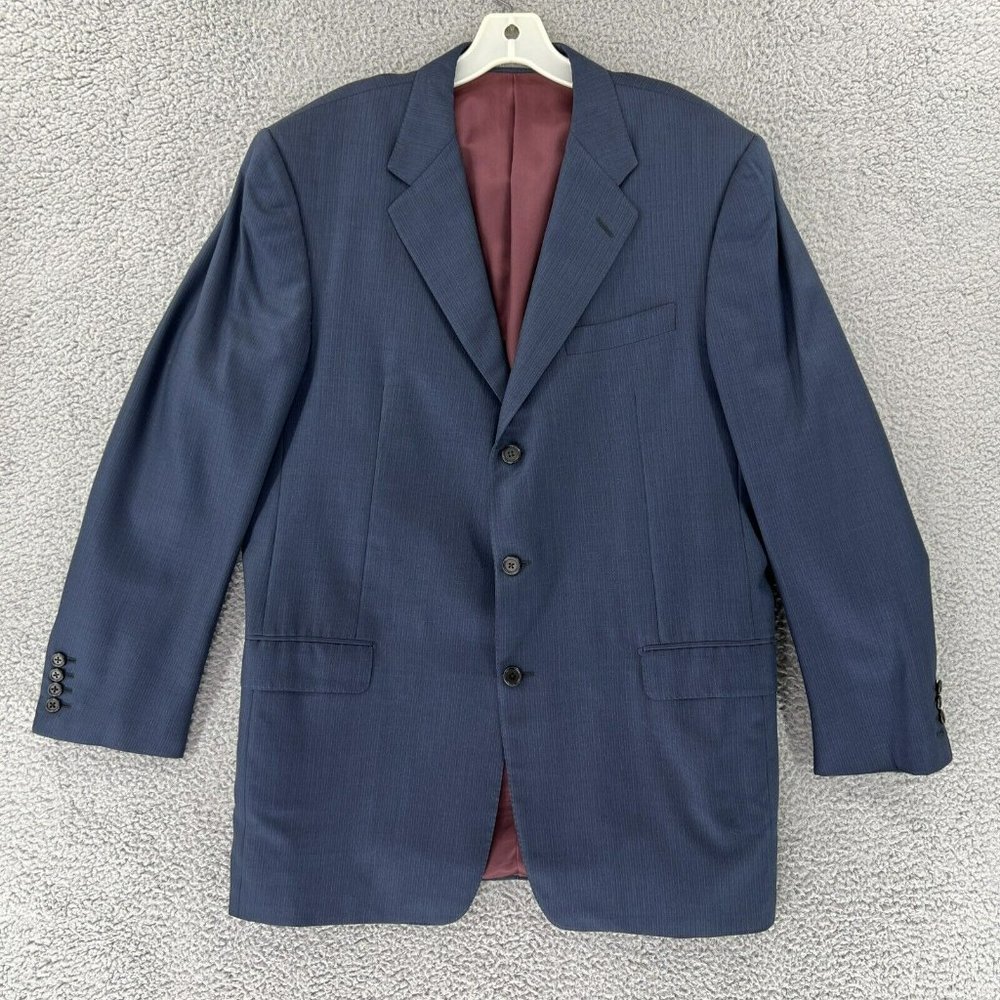 HICKEY‎ FREEMAN LORO PIANA TASMANIAN SUPER 120s WOOL MENS 43L BLAZER JACKET BLUE